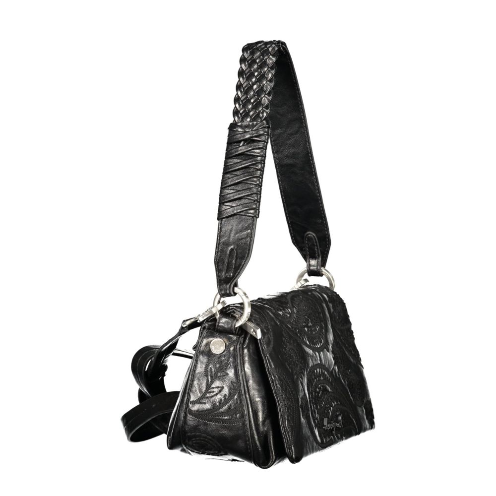 Black Polyurethane Women Bag