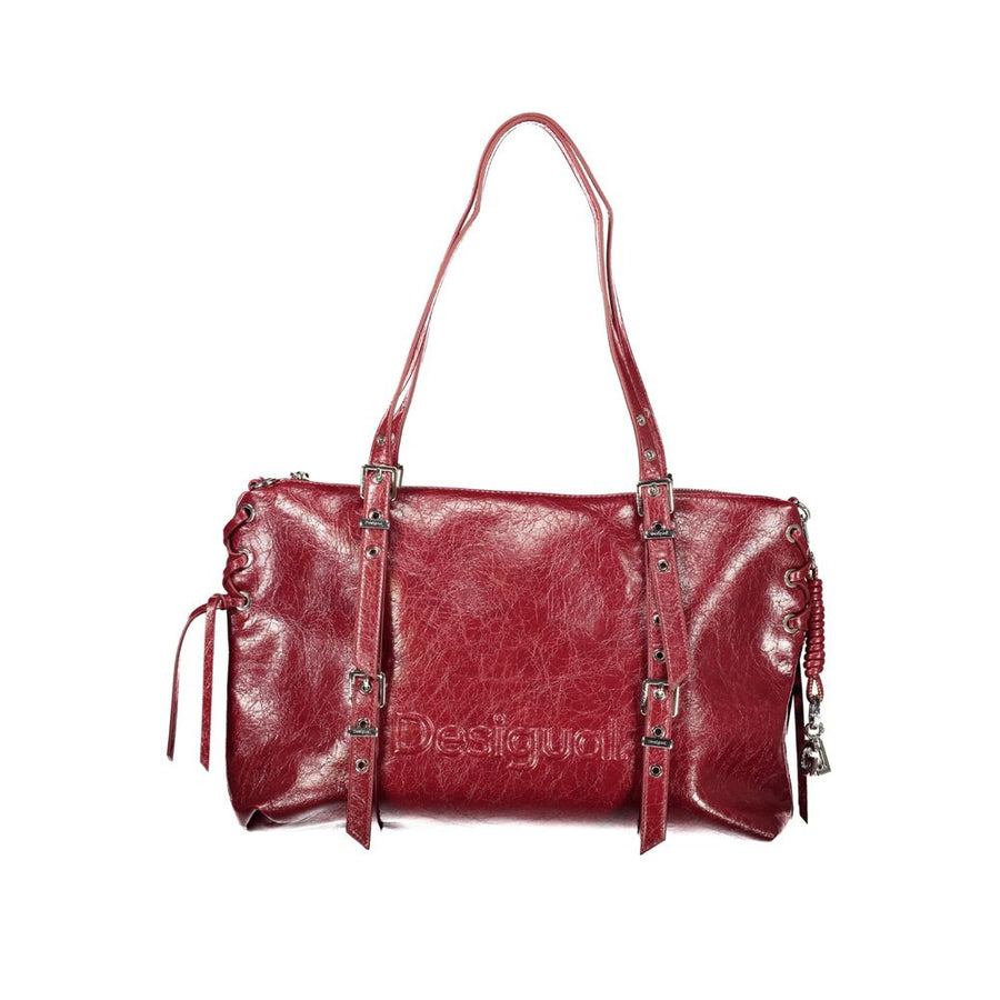 Rosso Polyurethane Women Bag with Adjustable and Removable Strap
