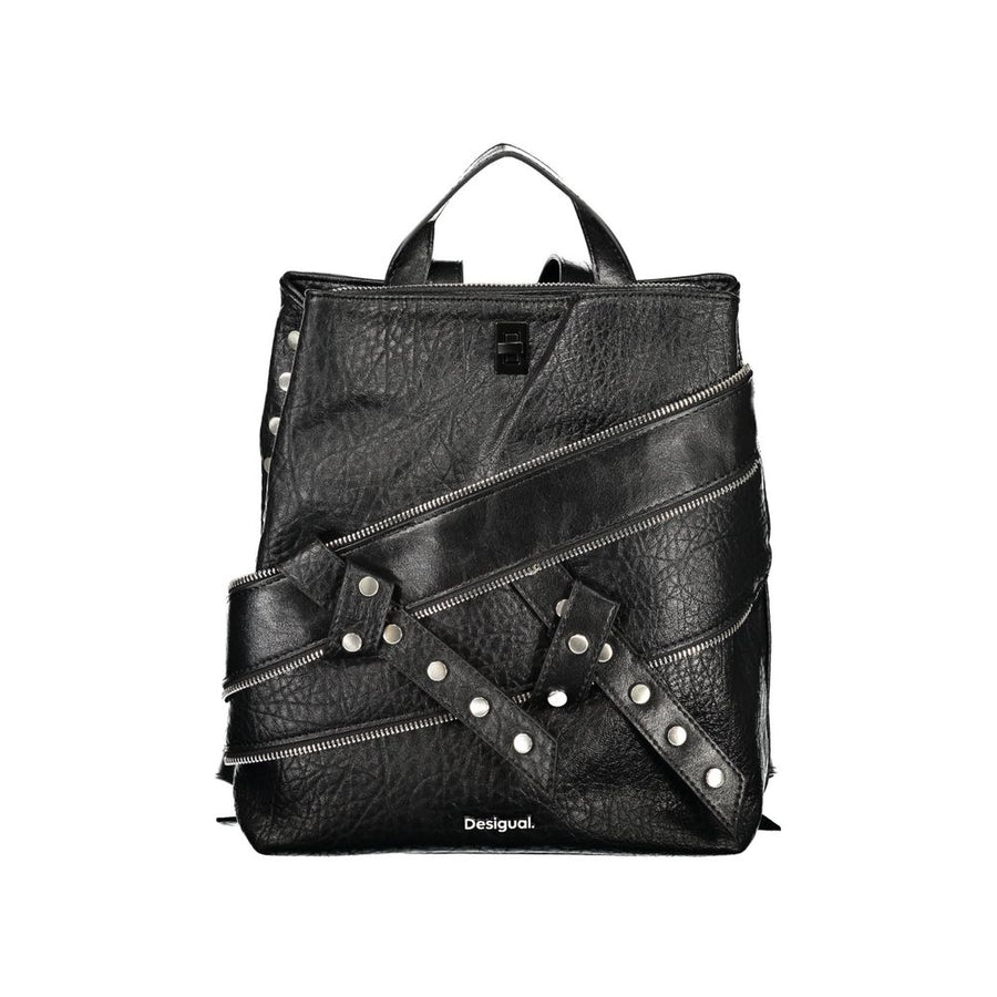 Black Polyurethane Women's Backpack