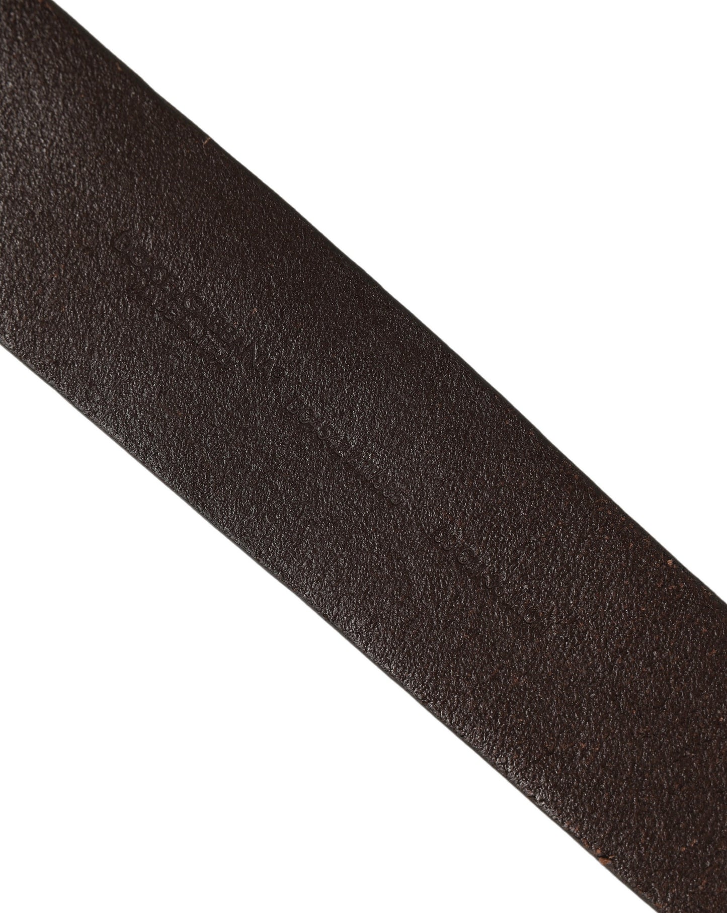 Belt Brown Leather Double Prong Metal Buckle