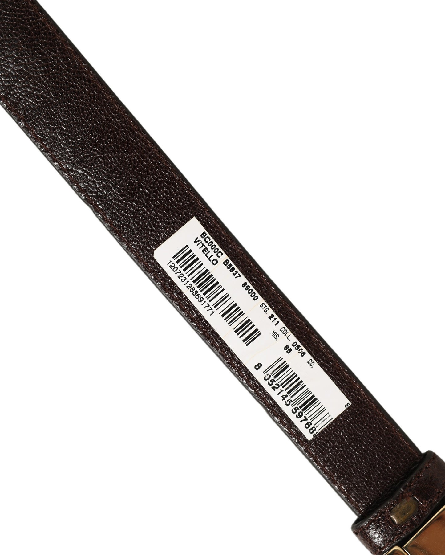 Men Brown Leather Gold Tone Metal Buckle Belt