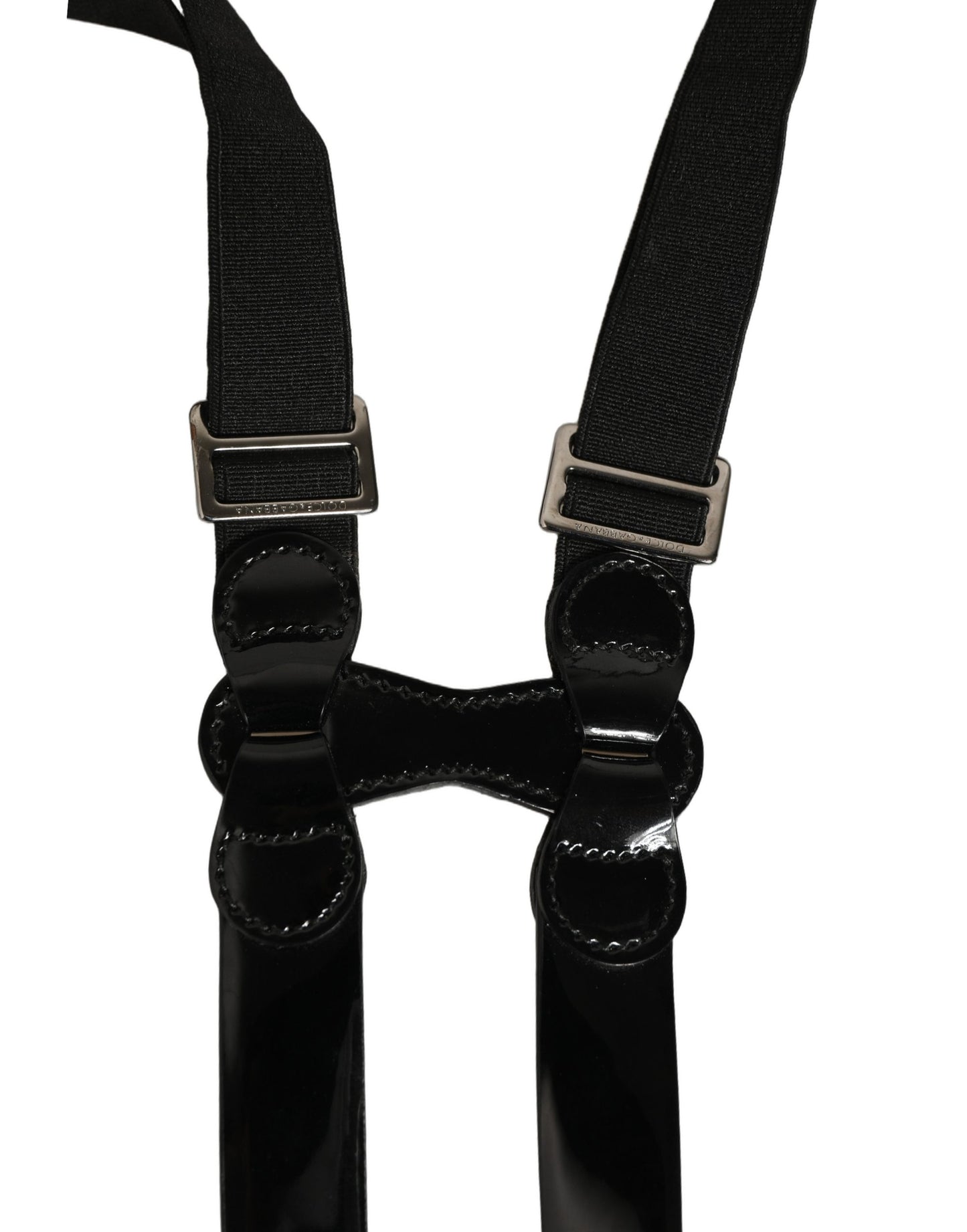 Black Adjustable Silver Metal Clips Suspenders