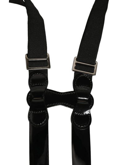 Black Adjustable Silver Metal Clips Suspenders