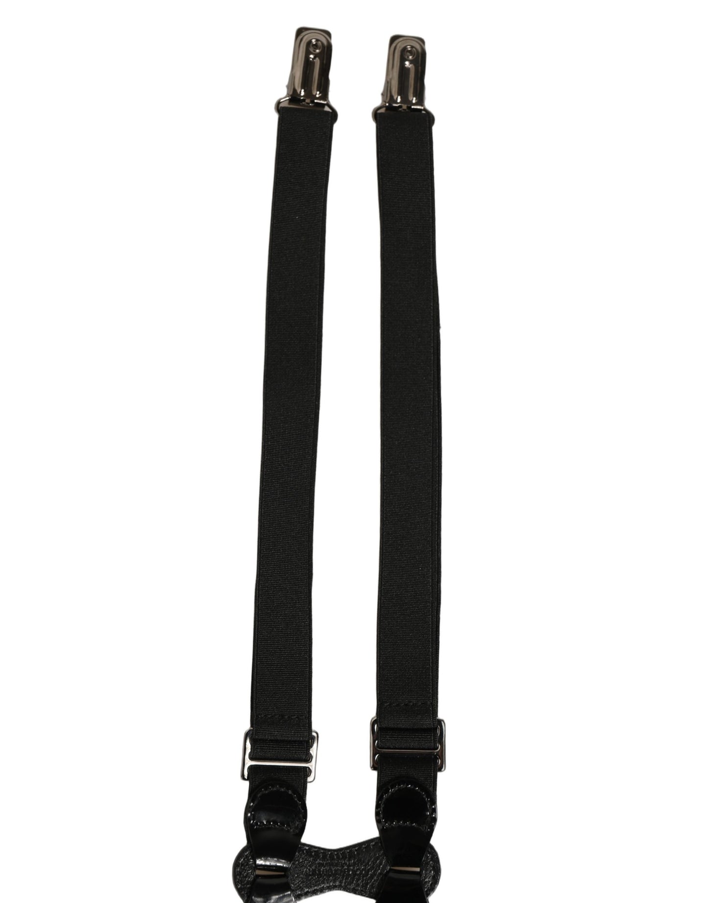 Black Adjustable Silver Metal Clips Suspenders