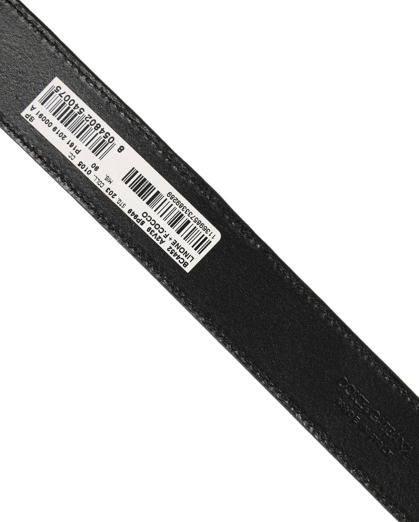 Beige Black Woven Leather Metal Buckle Belt