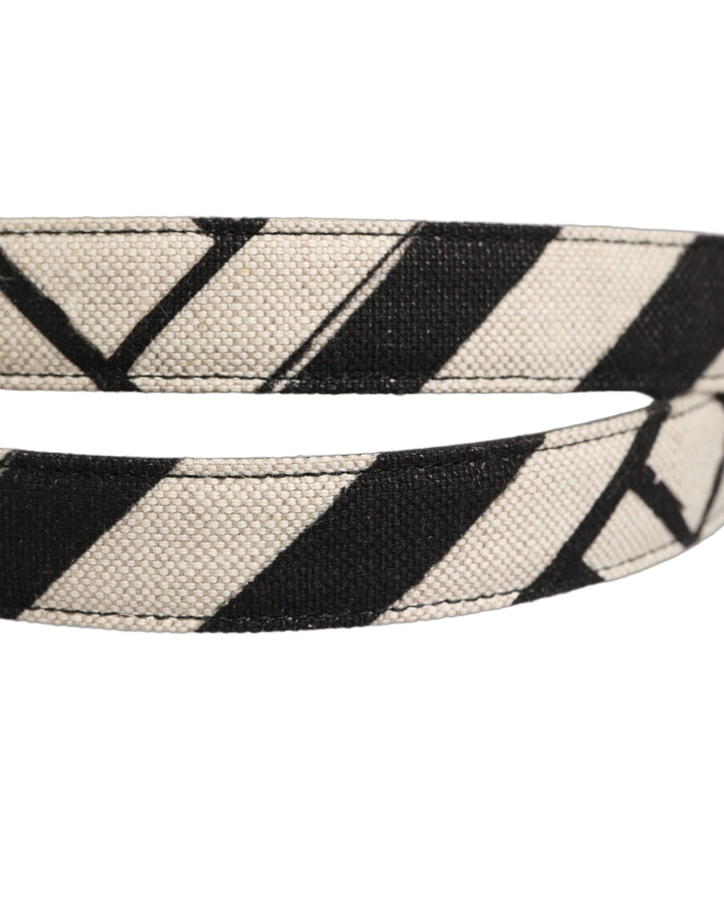 Black Ivory Silver Tone Metal Buckle Belt