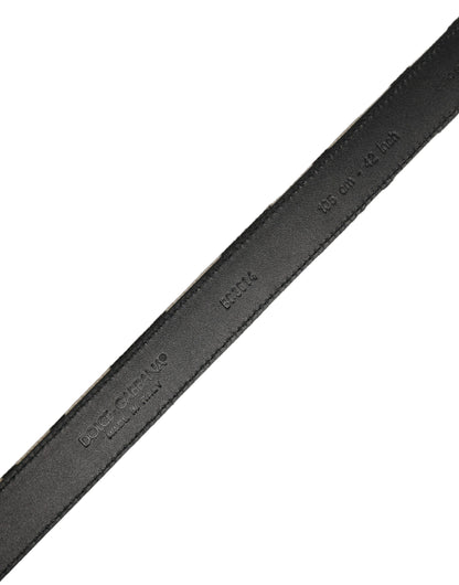 Black Ivory Silver Tone Metal Buckle Belt
