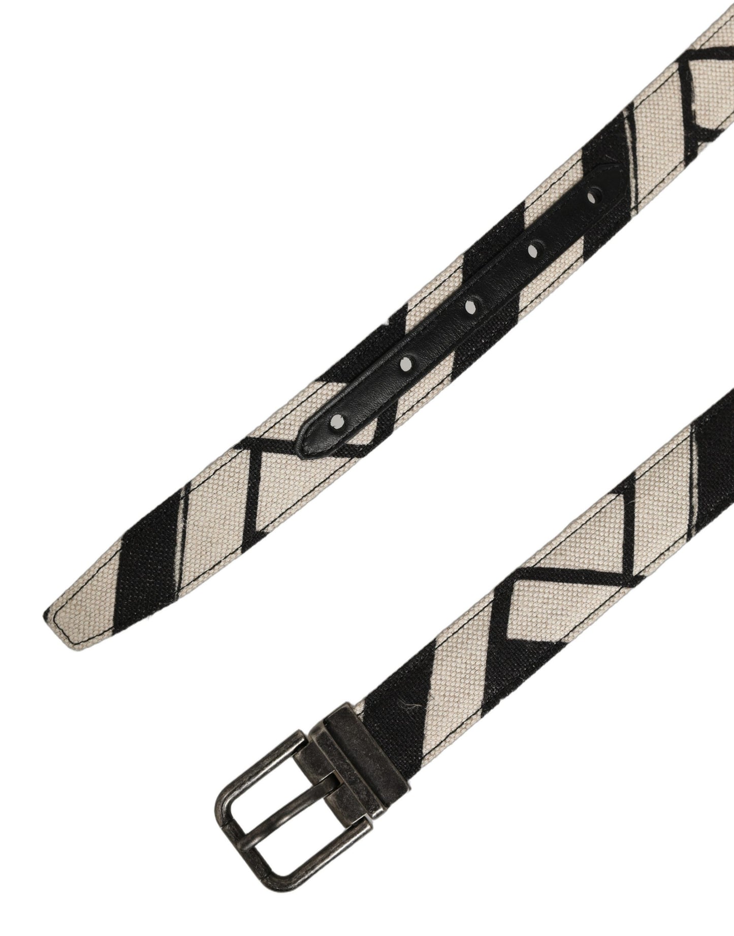 Black Ivory Silver Tone Metal Buckle Belt