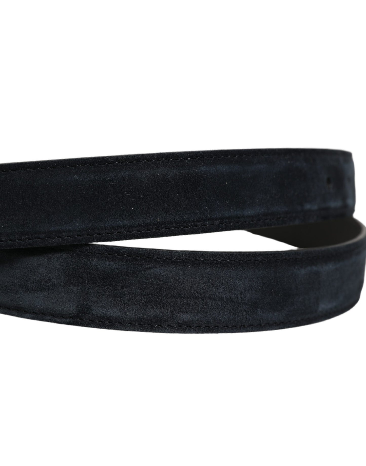 Men Black Leather Gold Tone Metal Buckle Belt