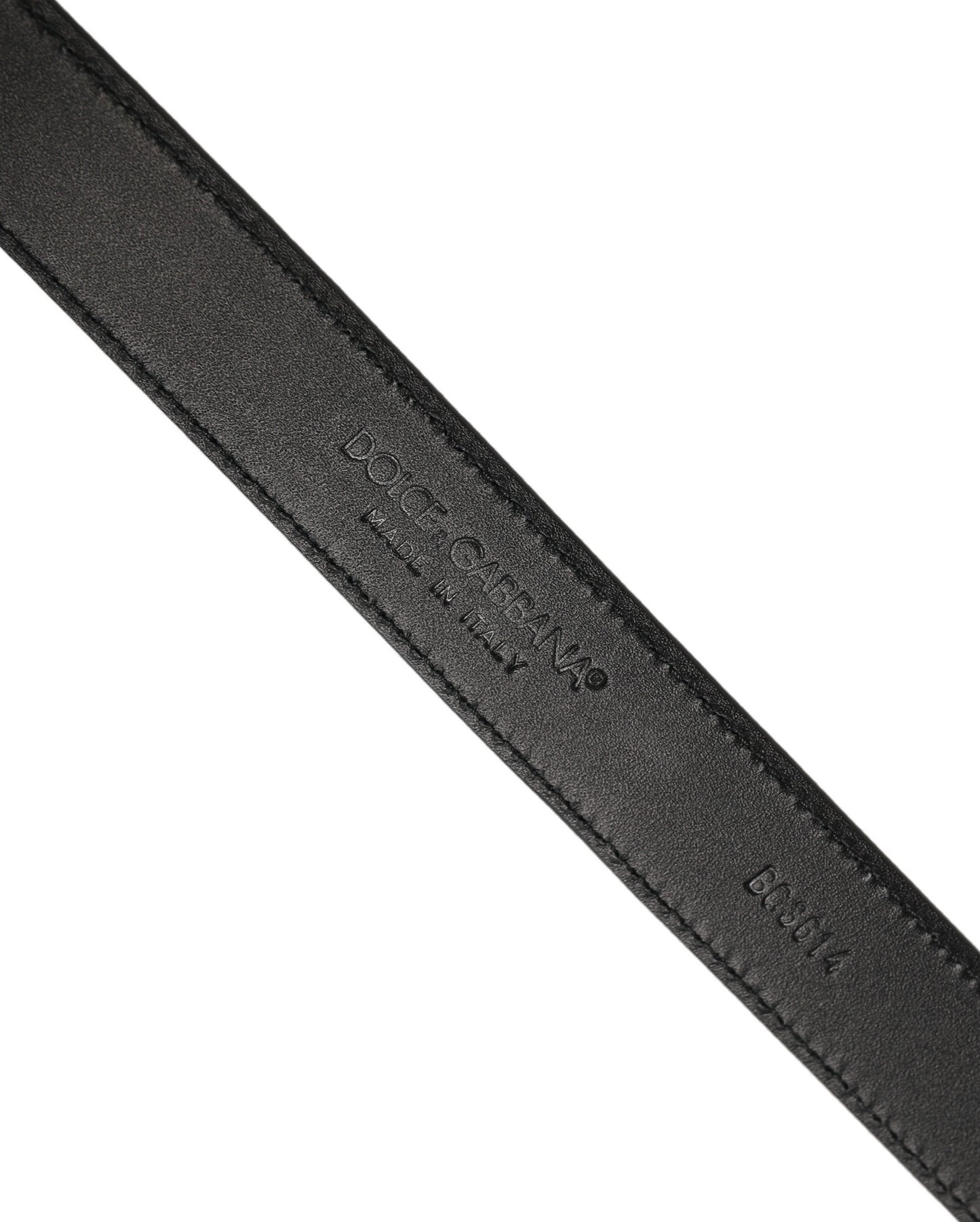 Men Black Leather Gold Tone Metal Buckle Belt