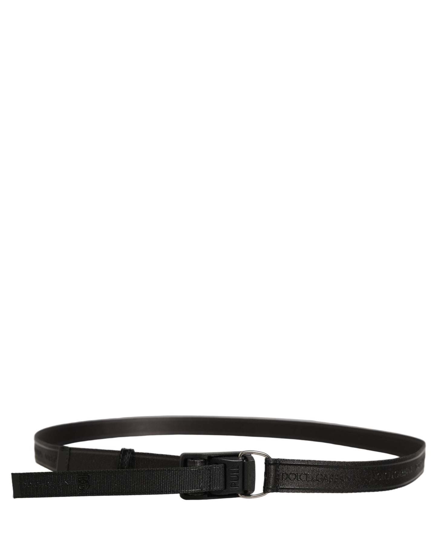 Men Black Nylon Webbing Plastic Buckle Belt