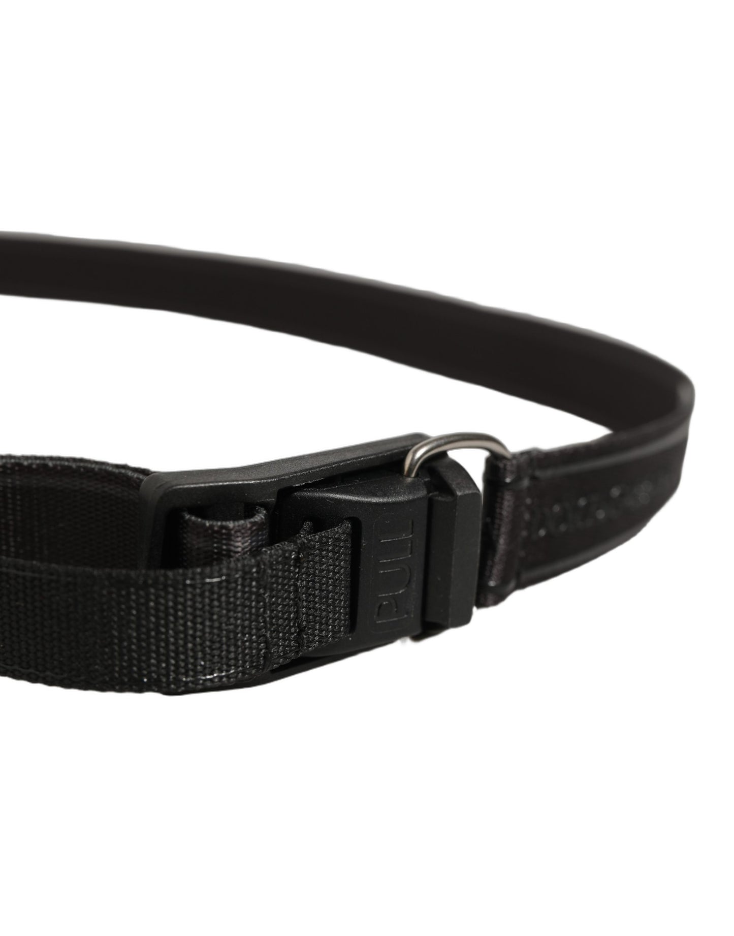 Men Black Nylon Webbing Plastic Buckle Belt
