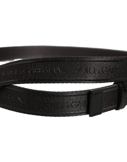 Men Black Nylon Webbing Plastic Buckle Belt