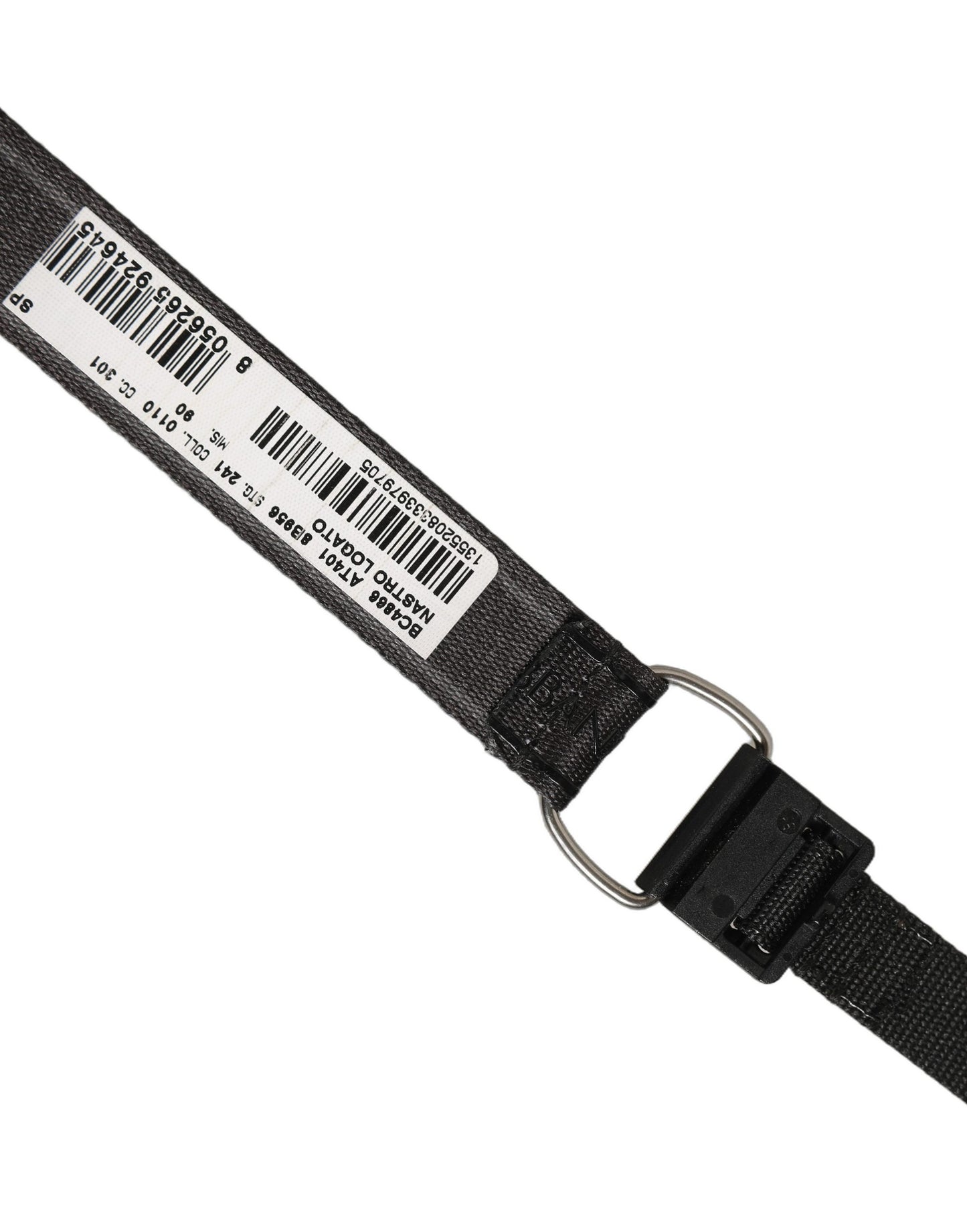 Men Black Nylon Webbing Plastic Buckle Belt
