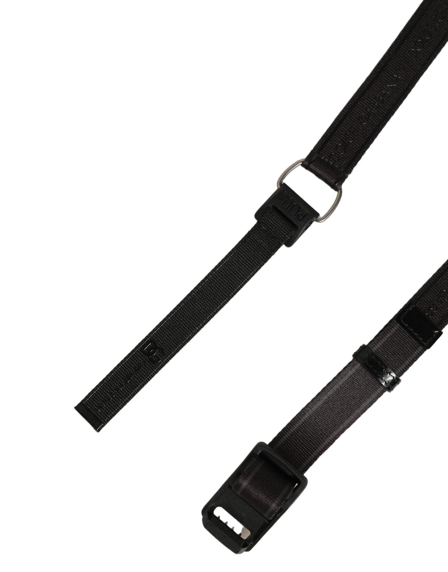 Men Black Nylon Webbing Plastic Buckle Belt