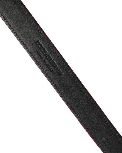 Men Fuchsia Glitter Silver Metal Buckle Belt
