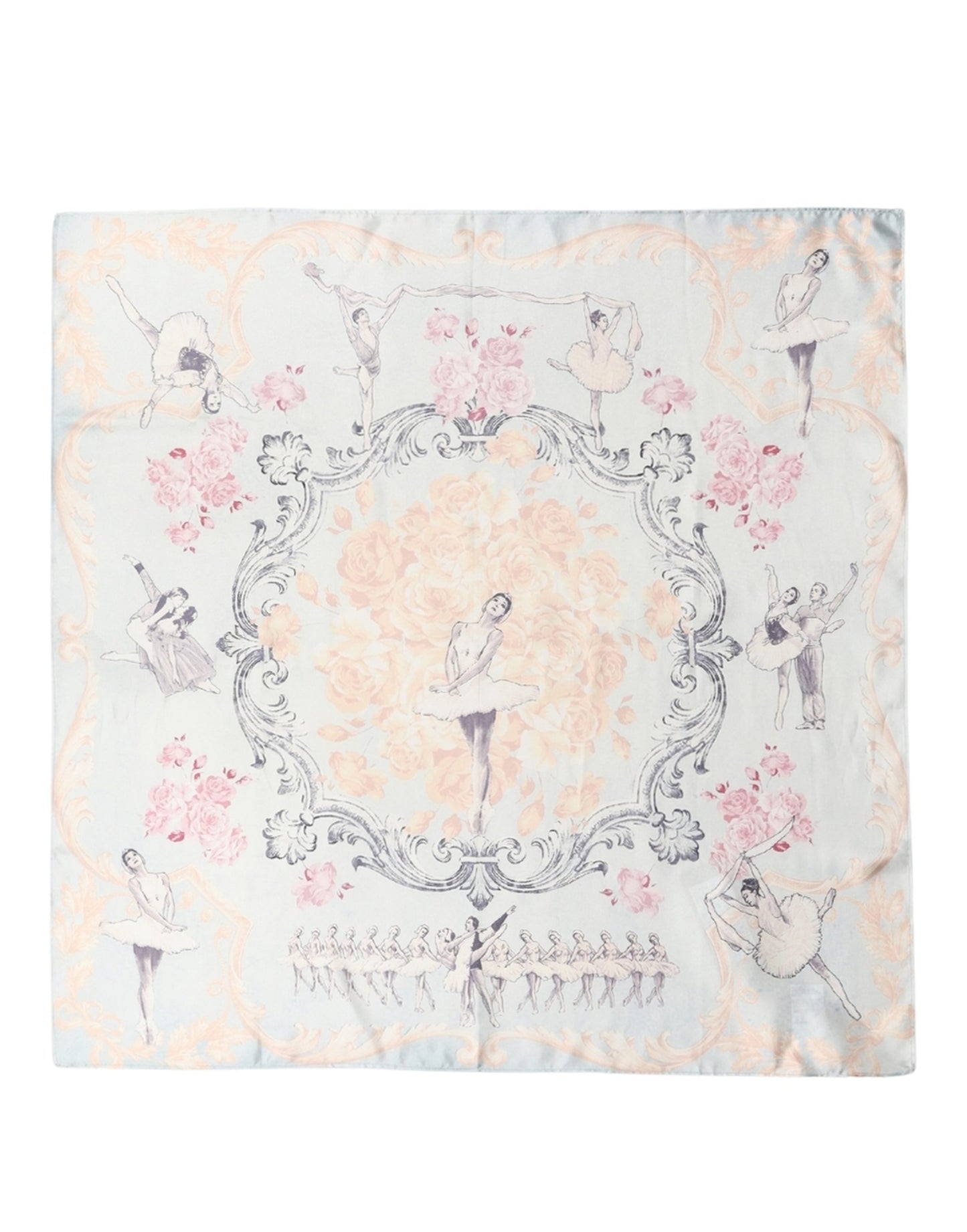 Men Multicolor Ballerina Floral Foulard Scarf