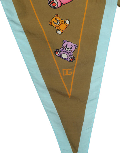 Men Brown Teddy Bear Cotton Lace Stole Scarf
