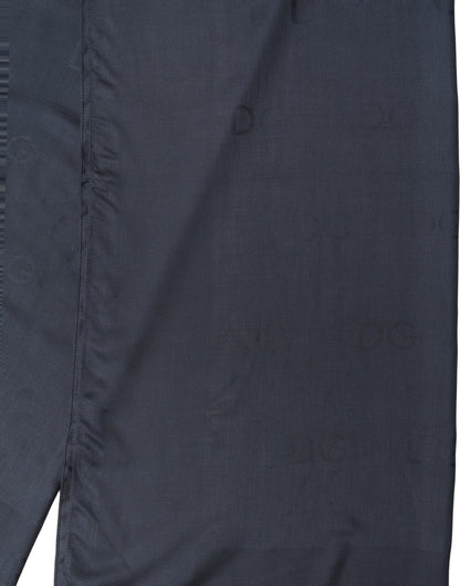 Dark Blue Modal Frayed Edge Lace Stole Scarf