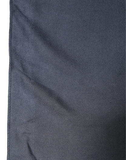 Dark Blue Modal Frayed Edge Lace Stole Scarf