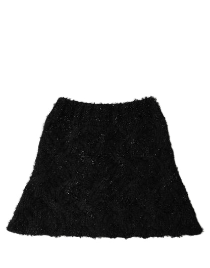 Men Black Cashmere Knitted Neck Warmer Scarf