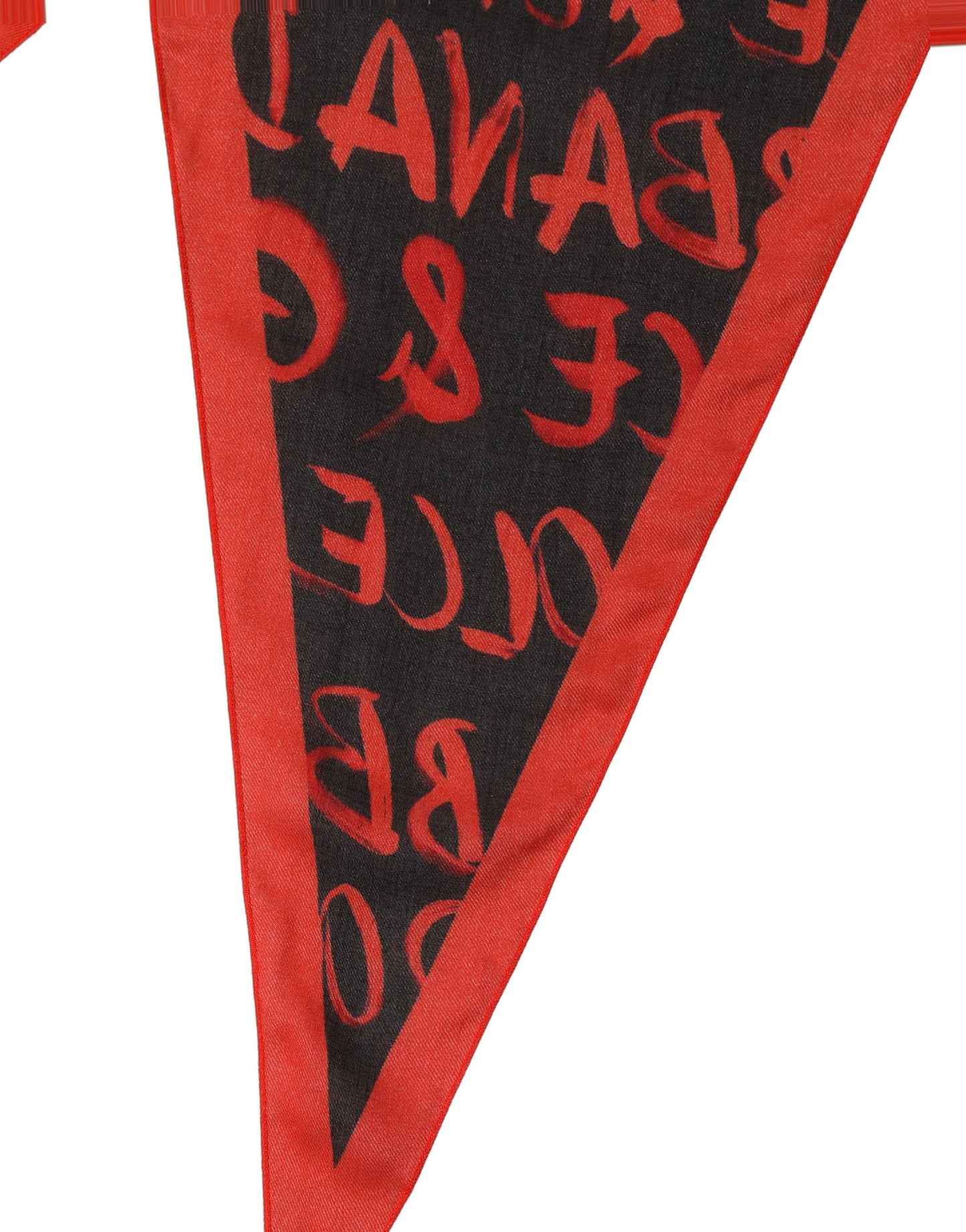Men Red Black Graffiti Logo Lace Stole Scarf