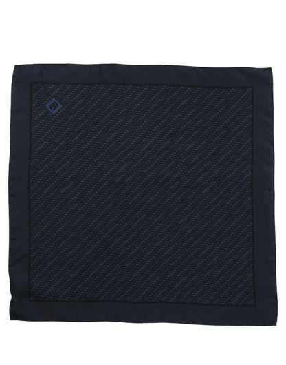 Dark Blue Silk Pocket Square Foulard Scarf