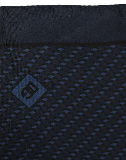 Dark Blue Silk Pocket Square Foulard Scarf