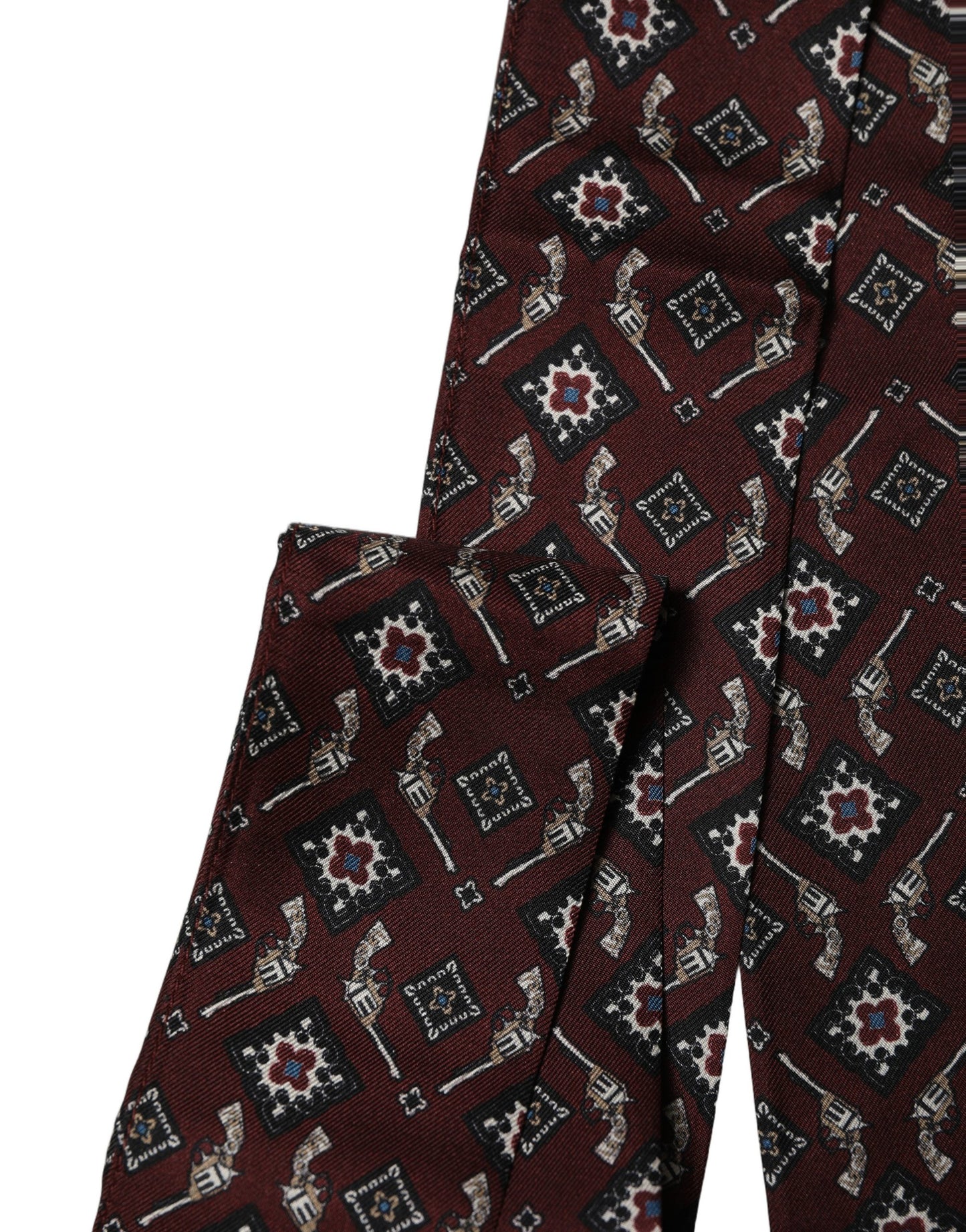 Burgundy Skinny Twilly Fringed Foulard Scarf