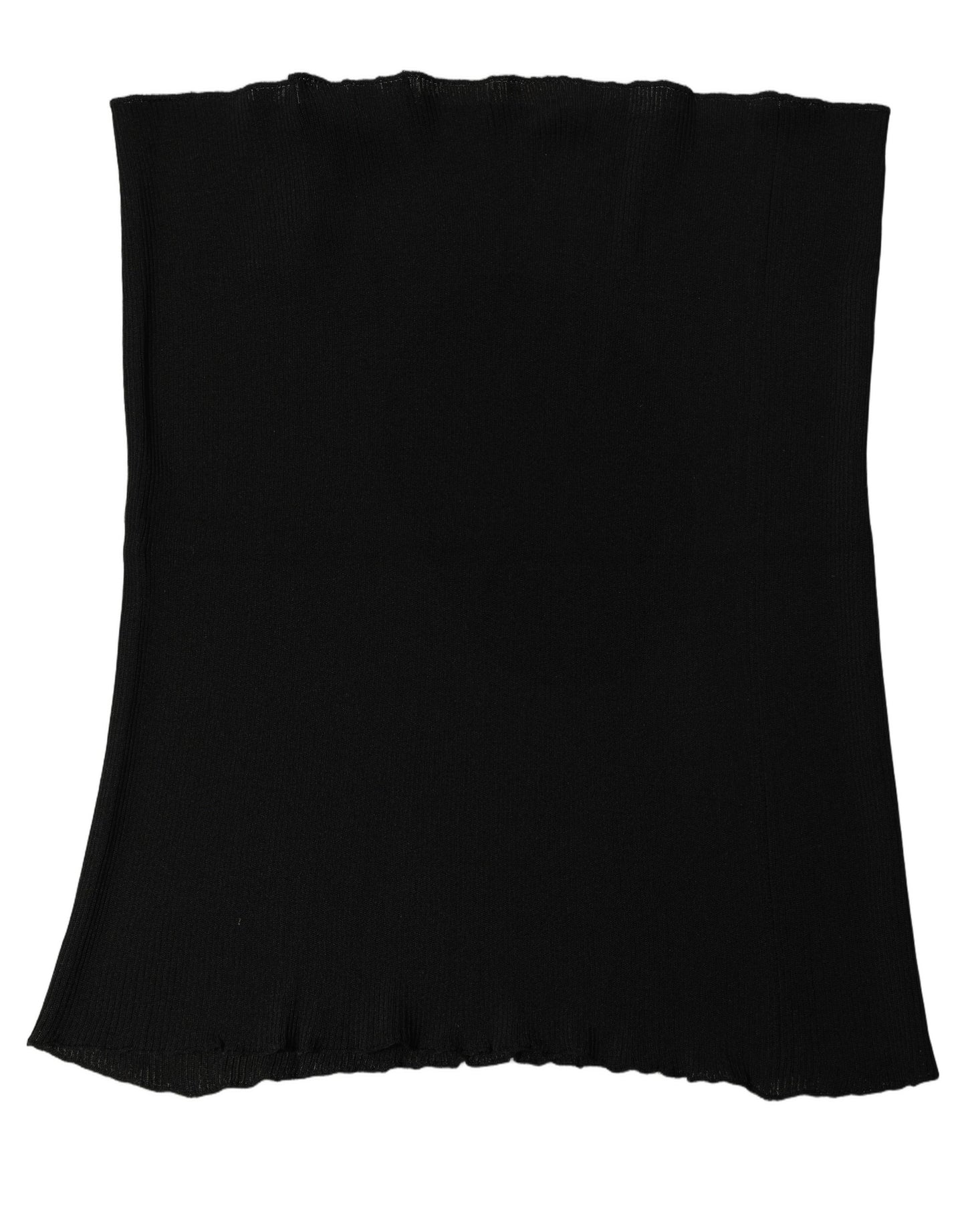 Men Black Viscose Knitted Neck Warmer Scarf
