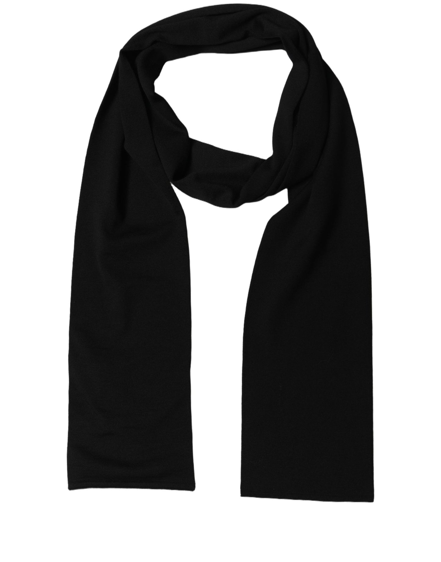 Black Wool Knitted Neck Shawl Foulard Scarf