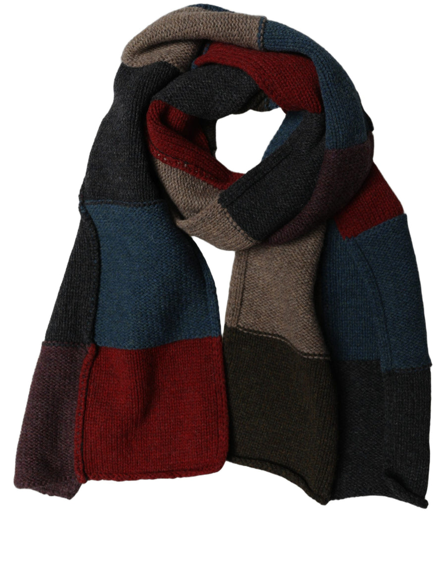 Multicolor Patchwork Knitted Foulard Scarf