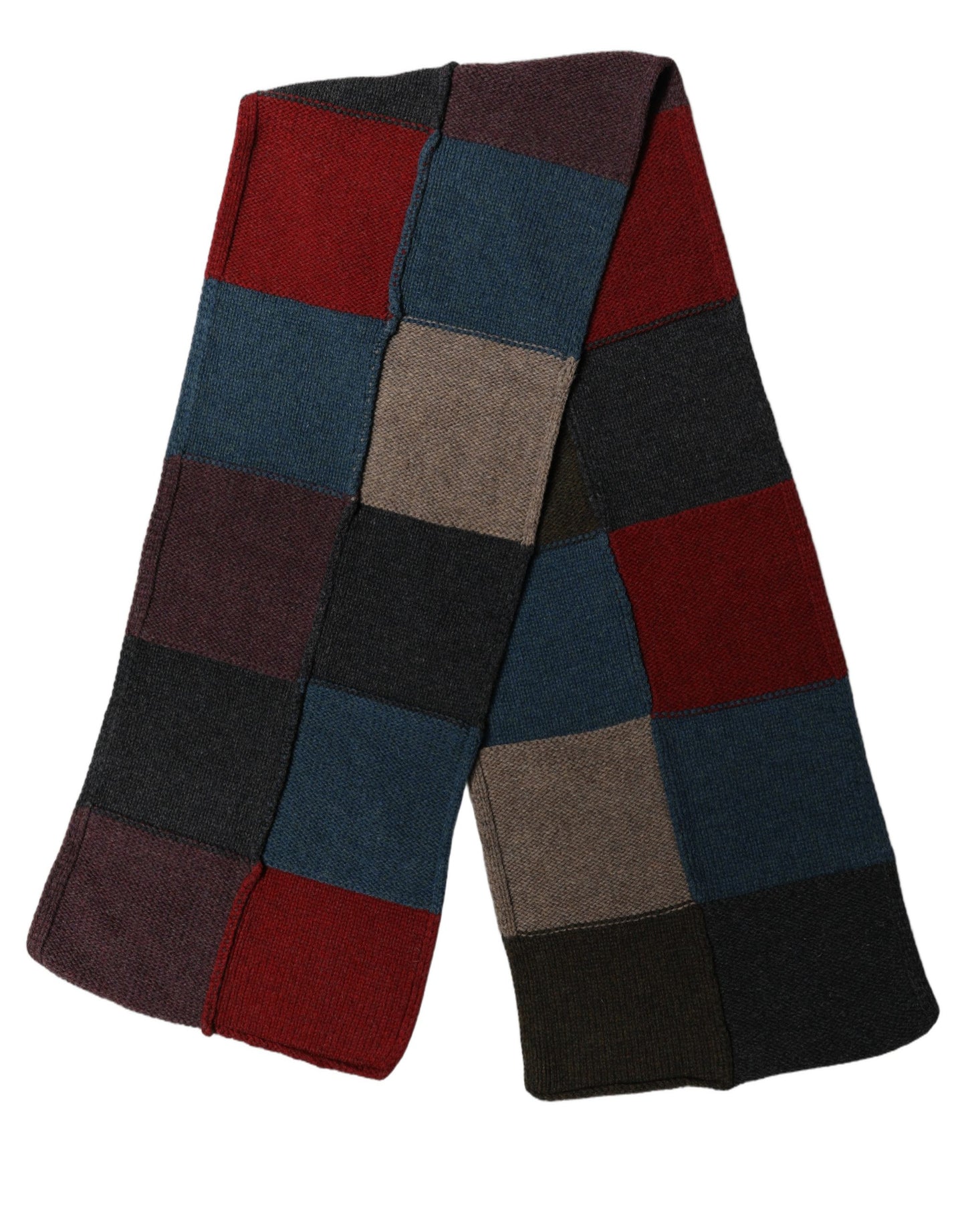 Multicolor Patchwork Knitted Foulard Scarf