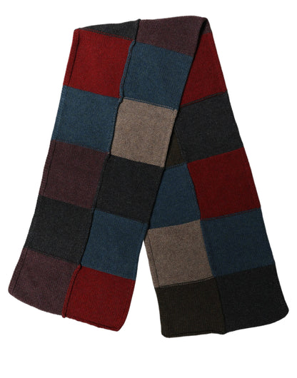 Multicolor Patchwork Knitted Foulard Scarf