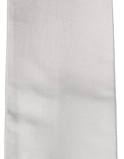 Light Gray Satin Silk Fringed Lace Stole Scarf