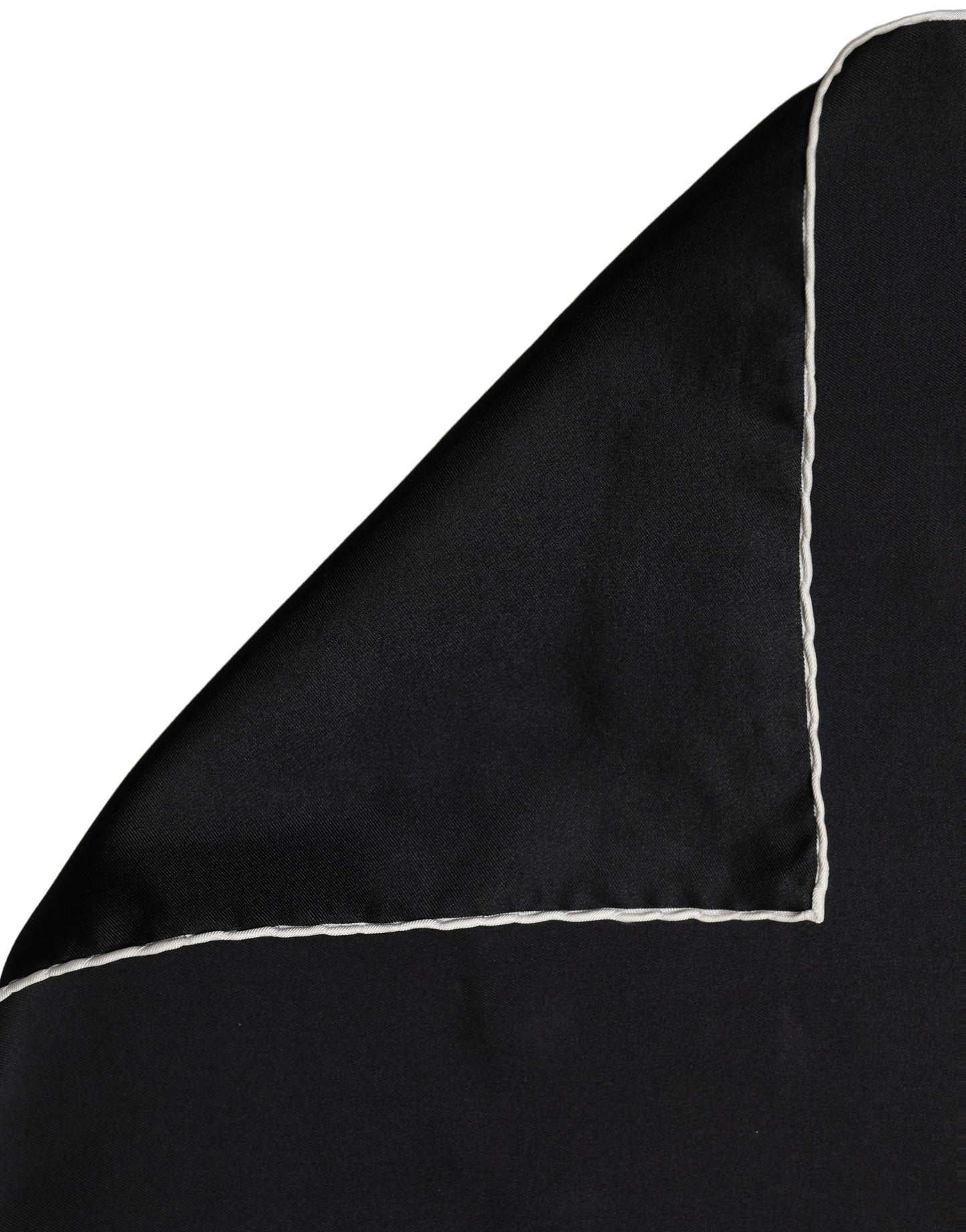 Men Black Silk Pocket Square Foulard Scarf