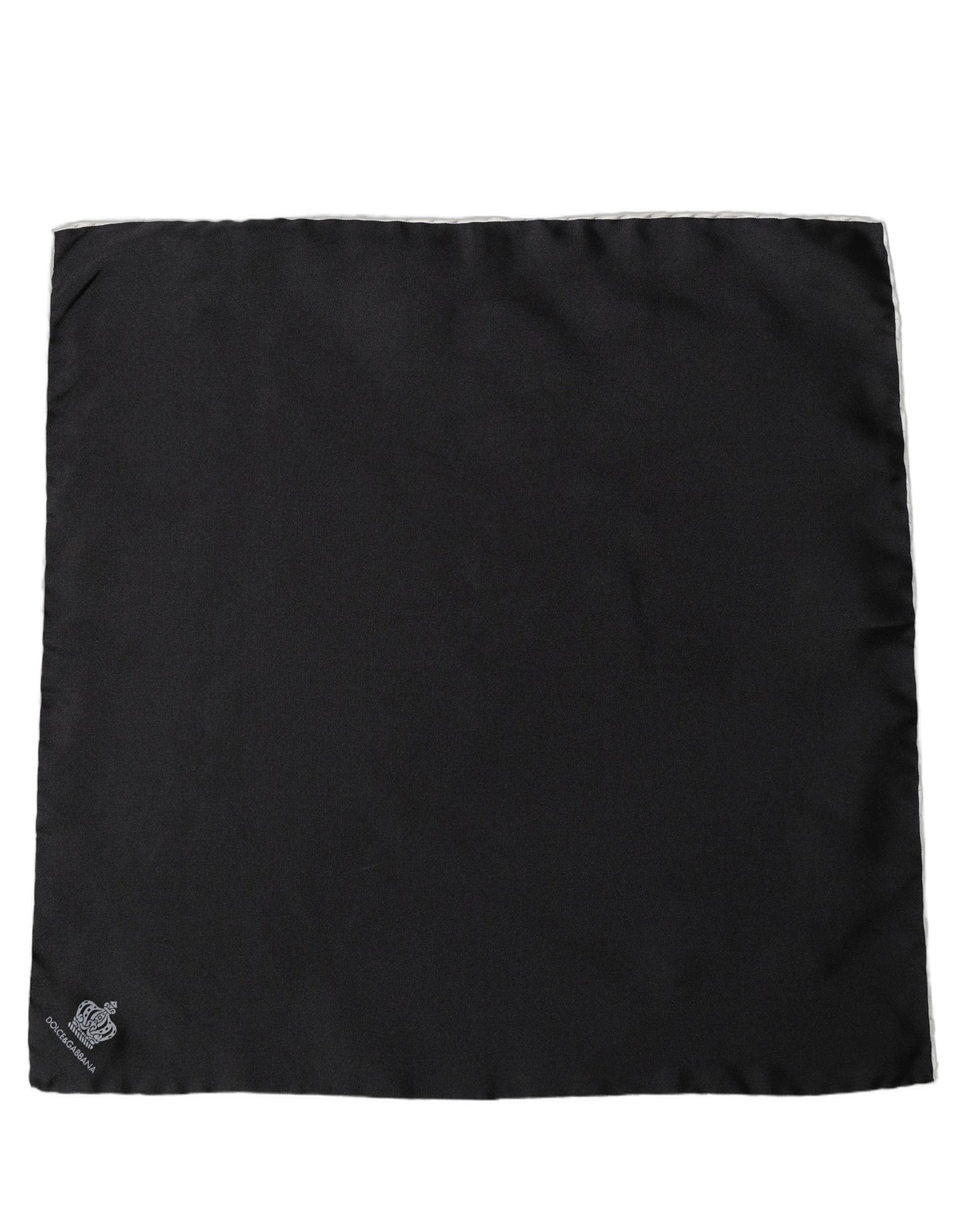 Men Black Silk Pocket Square Foulard Scarf