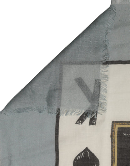 Men Multicolor King of Hearts Square Foulard Scarf