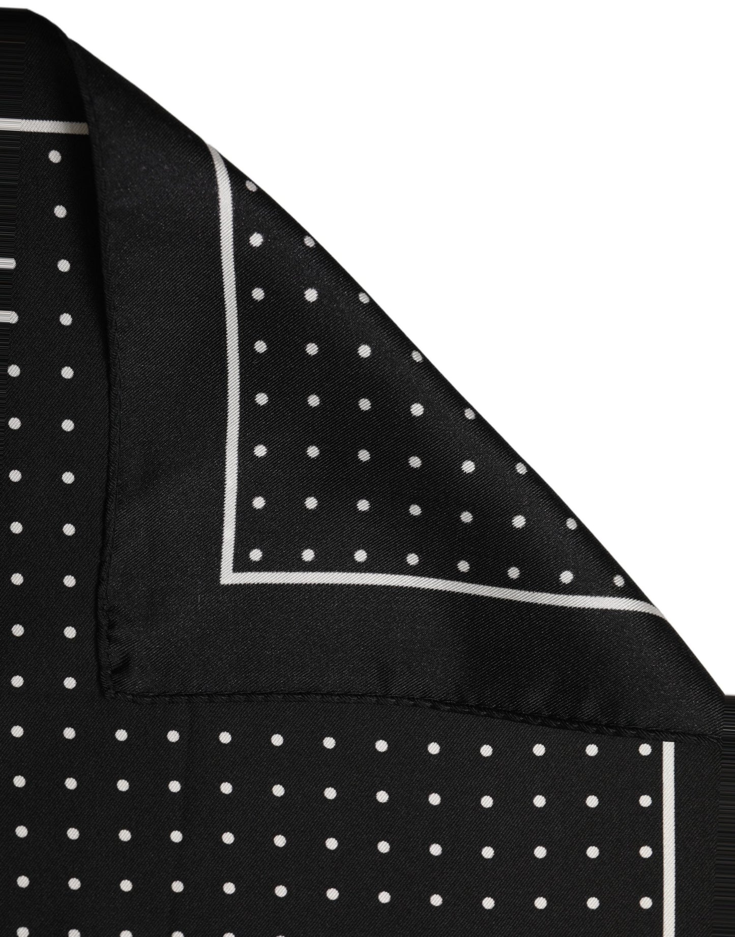 Black Polka Dot Pocket Square Foulard Scarf