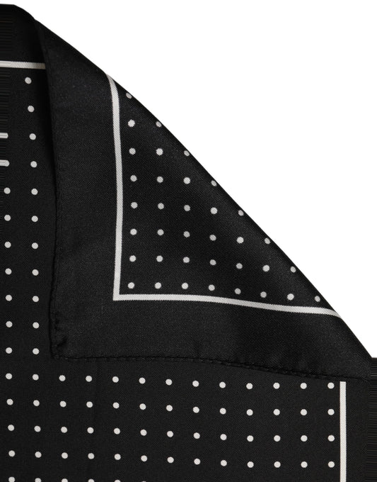 Black Polka Dot Pocket Square Foulard Scarf