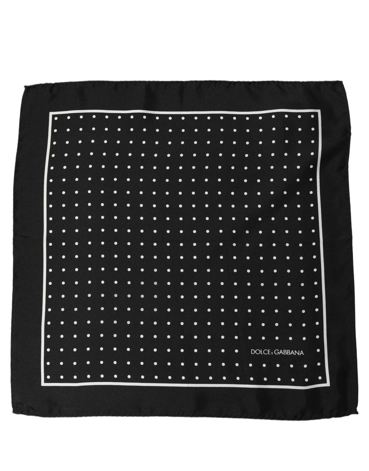 Black Polka Dot Pocket Square Foulard Scarf