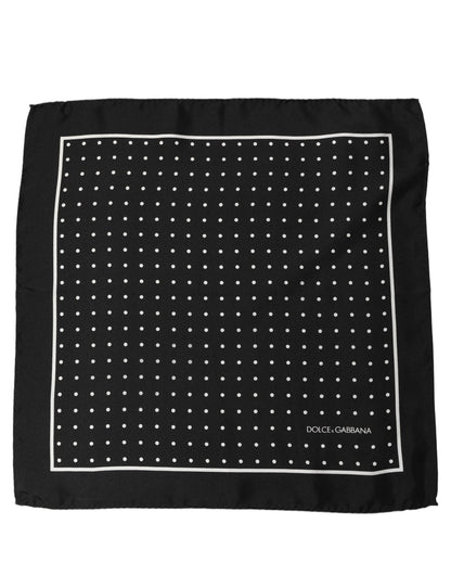Black Polka Dot Pocket Square Foulard Scarf