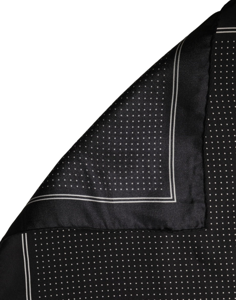 Black Polka Dot Pocket Square Foulard Scarf