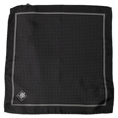 Black Polka Dot Pocket Square Foulard Scarf