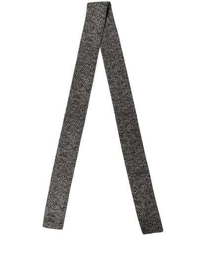 Black White Herringbone Tweed Shawl Scarf