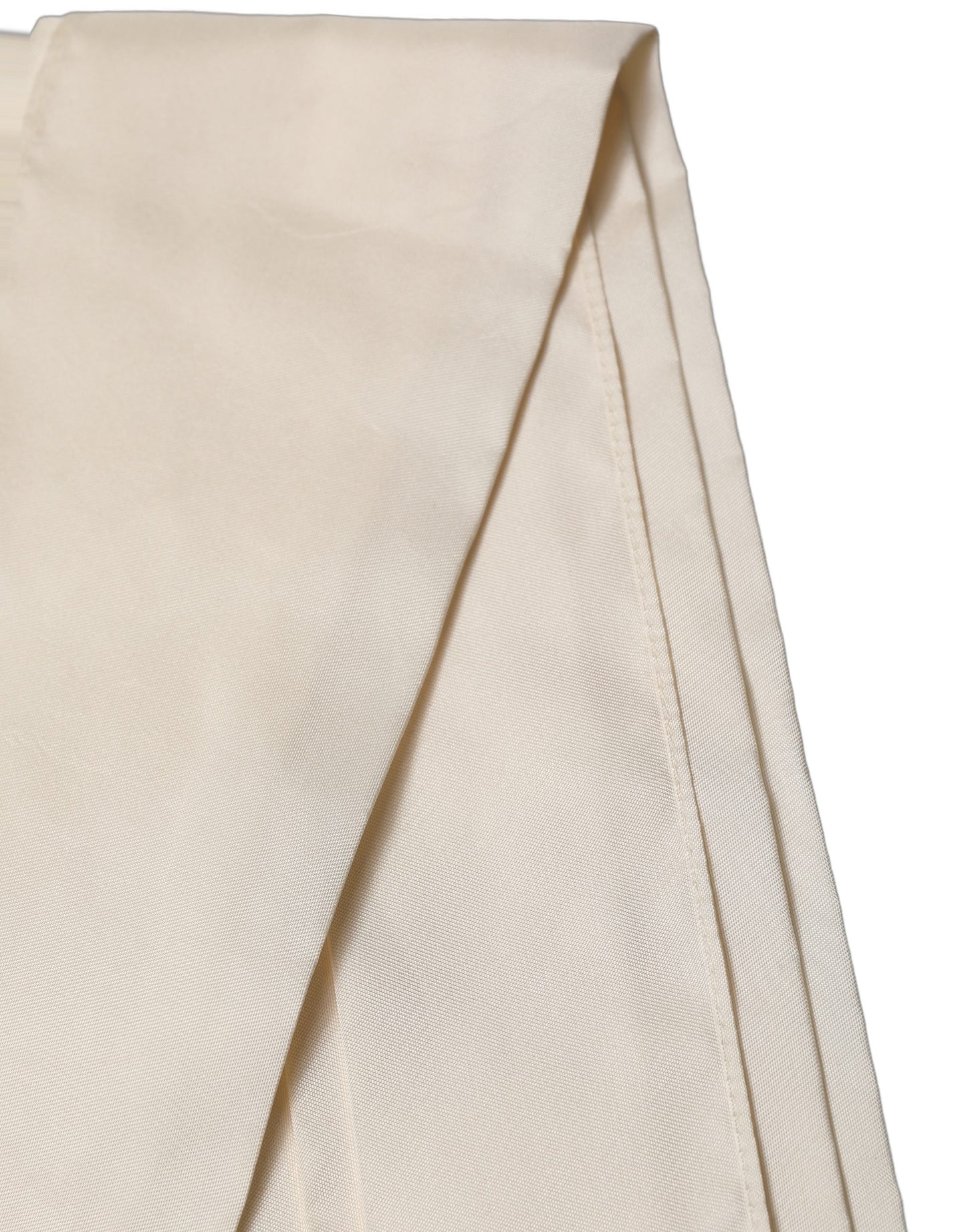 Men Cream Satin Silk Fringed Neck Shawl Scarf