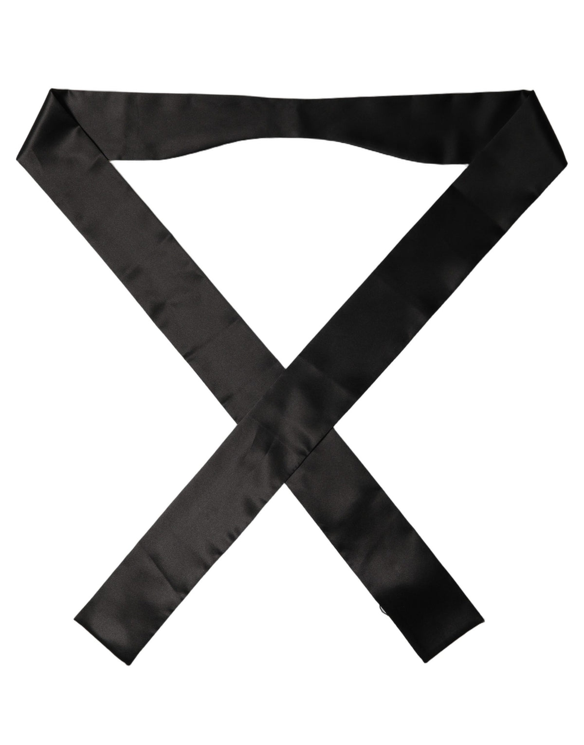 Men Black Satin Silk Skinny Neck Shawl Scarf