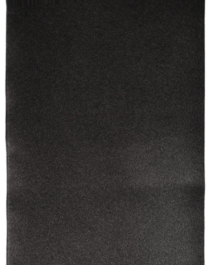 Men Black Satin Silk Skinny Neck Shawl Scarf
