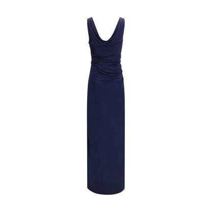 Blue Viscose Casual Dress