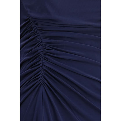 Blue Viscose Casual Dress